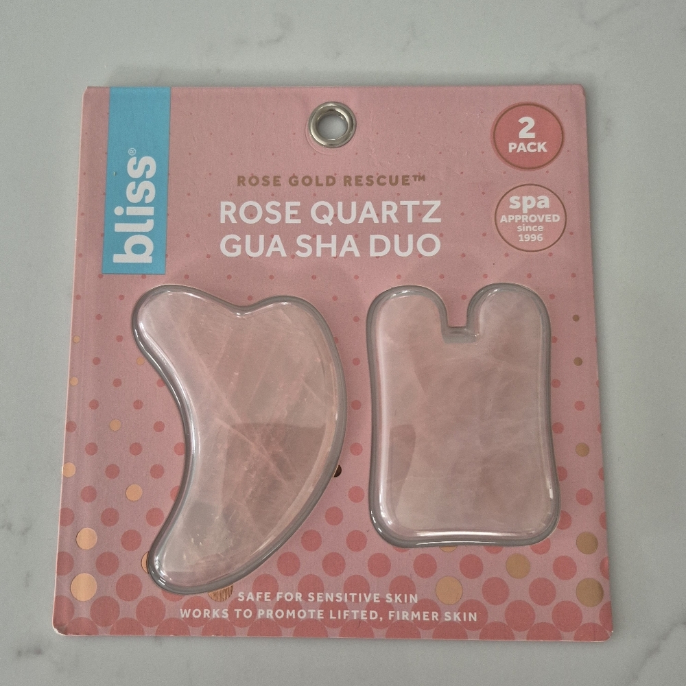 Bliss gua sha pink quartz set. NEW
